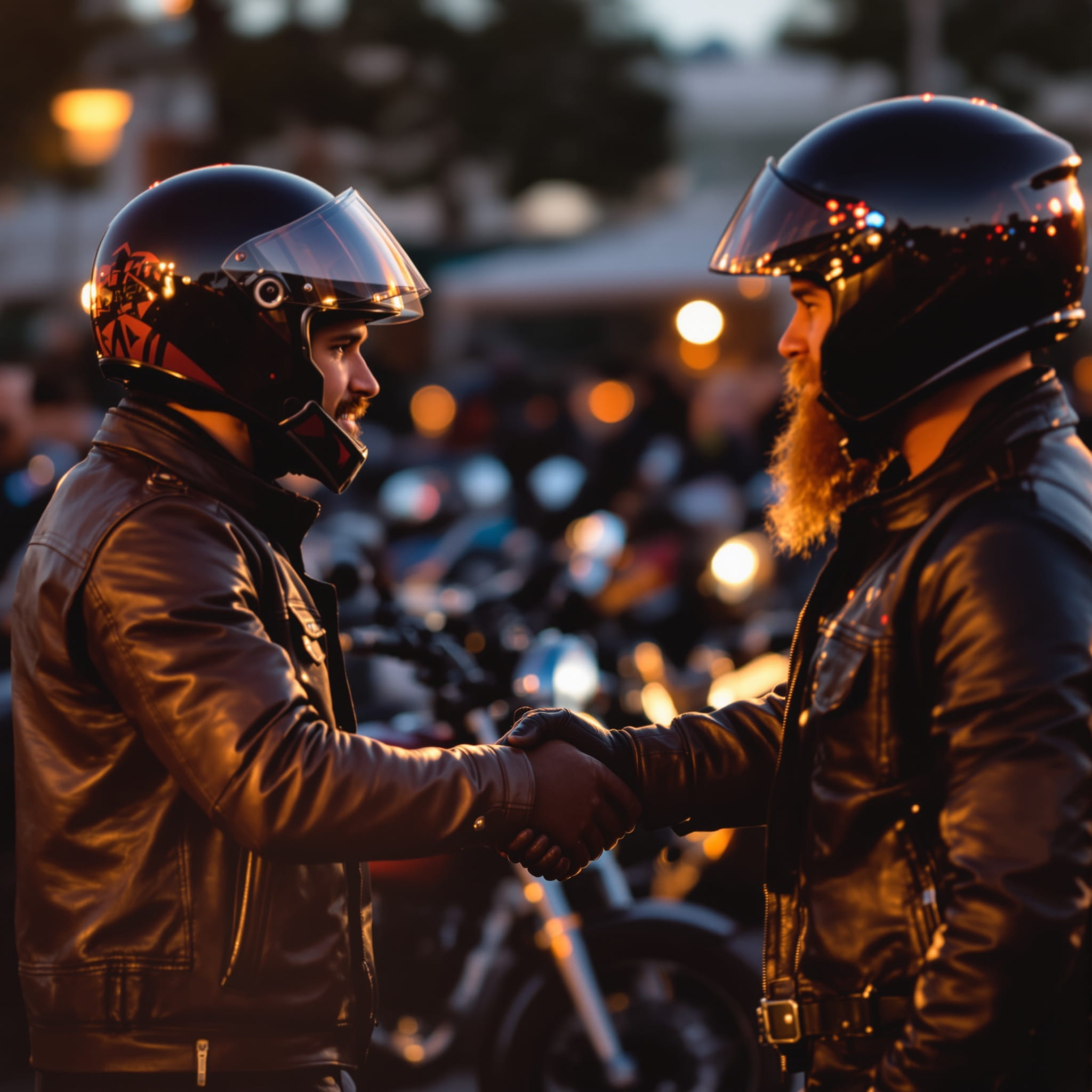 Riders socializing
