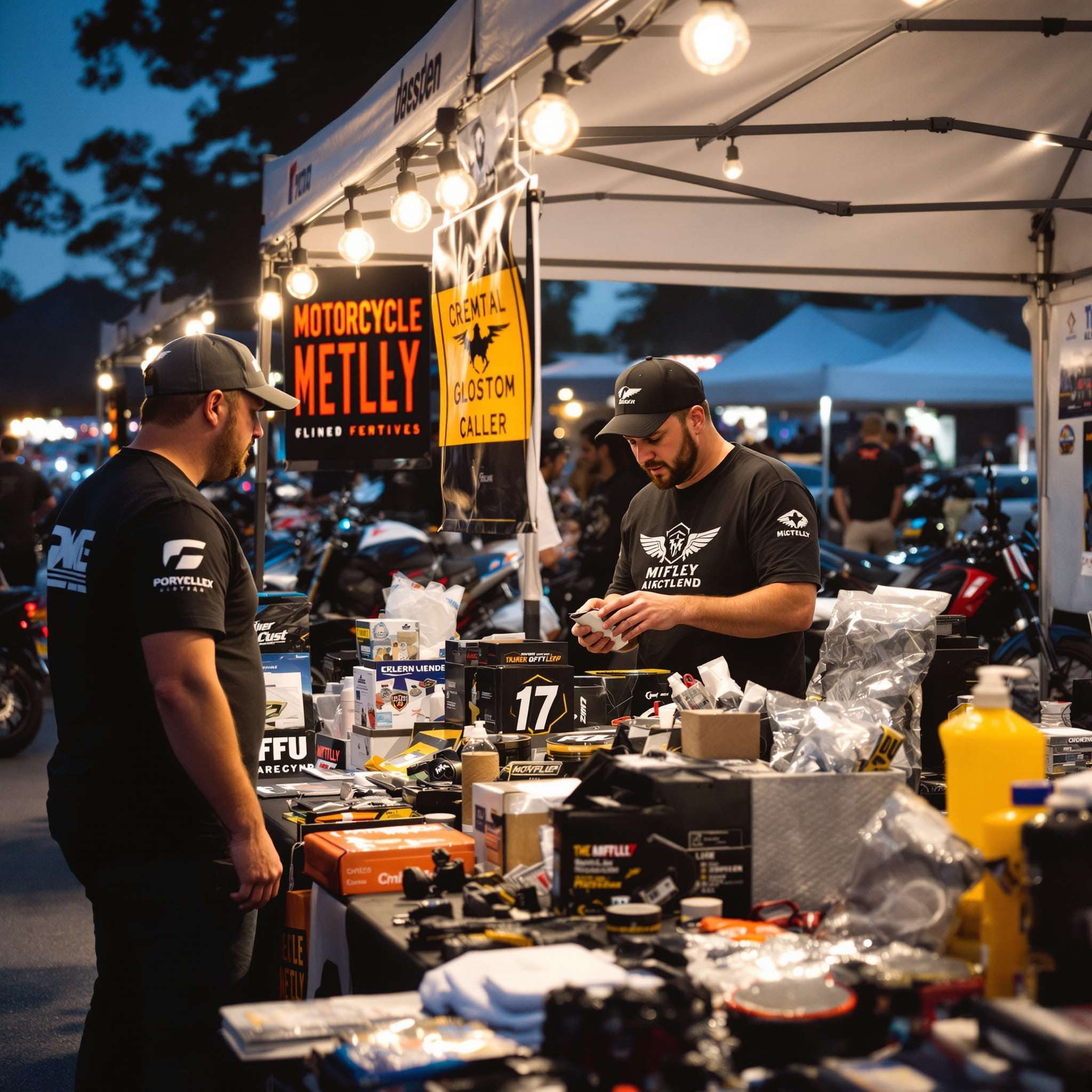 Motorcycle trade stall